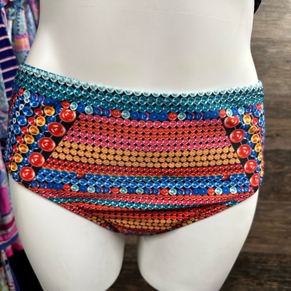 Colorful Jewel Patterned Bikini Set Womens Swimsuit Size XL - Picture 4 of 8